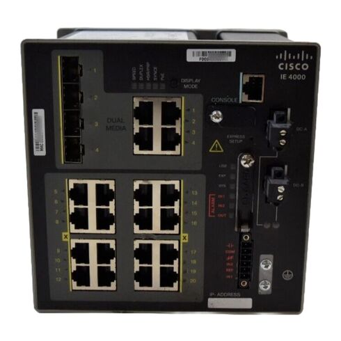 Cisco IE-4000-8GT8GP4G-E PoE Network Switch