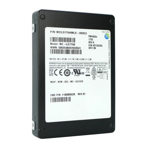 Dell TWK5J 7.68TB SAS TLC Hot Plug SSD