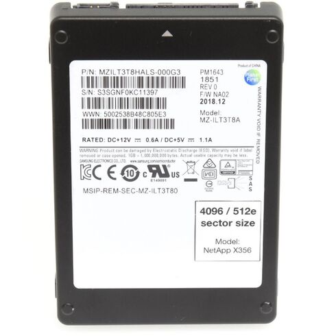 SAMSUNG MZ1LT3T8HALS-000C3 3.84TB 12GBPS SAS SSD
