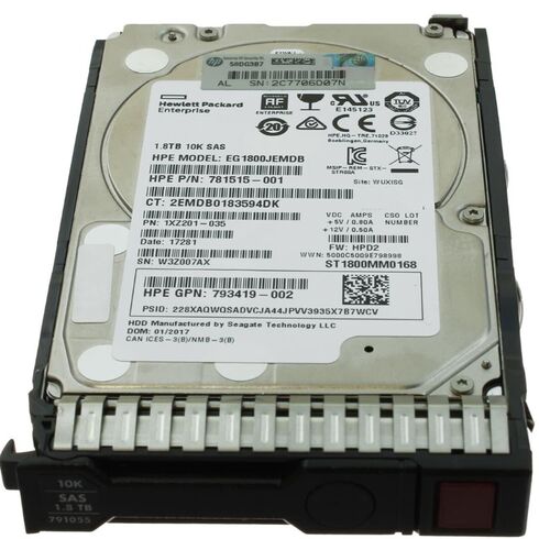 872481-H21 HPE 1.8TB 10K RPM 2.5Inch 12GBPS SC HDD