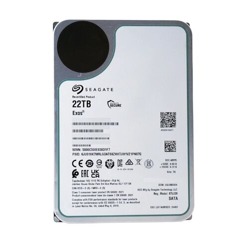 Seagate ST22000NM000C 22TB 7.2K RPM SATA 6GBPS HDD