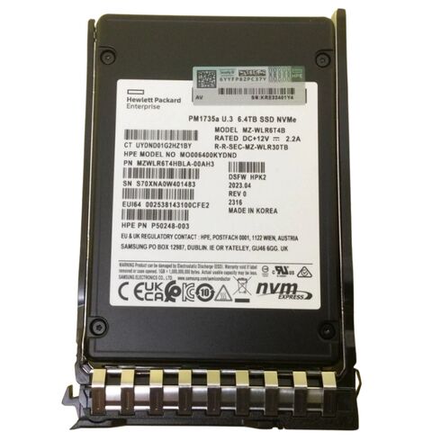 HPE P55174-004 6.4TB MU SFF BC U.3 SSD