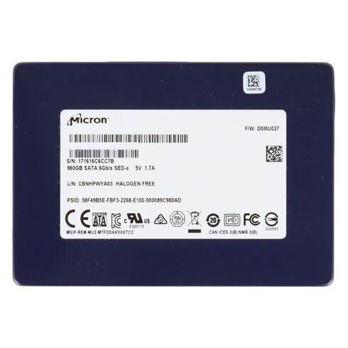 Micron MTFDDAK960TGB-1BC15ABYY 960GB SATA 6GBPS MTTF SSD