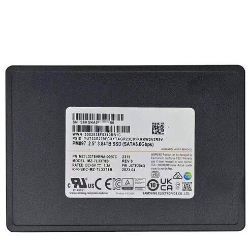 SAMSUNG PM897 MZ-7L33T8B 3.84TB 2.5Inch 6GBPS SATA RI SSD