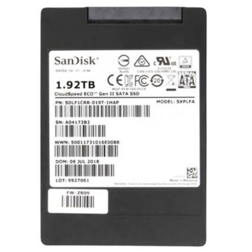 Sandisk SDLF1CRR-019T-1HA1 1.92TB SSDSandisk SDLF1CRR-019T-1HA1 SATA 6GBPS SSD