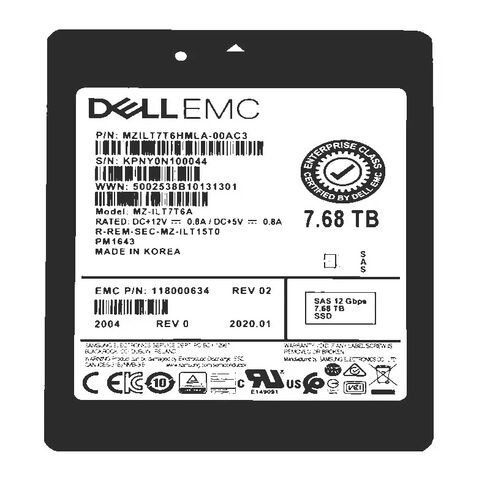 ​118000634 EMC 7.68tb SAS 12Gbps Solid State Drive​​