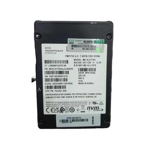 SAMSUNG MZ-XL57T60 7.68TB Nvme Read Intensive SSD