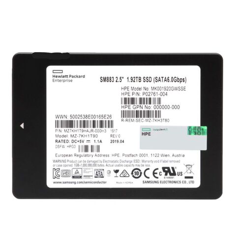 Samsung MZ7KH1T9HAJR-00AH3 SSD SATA 6GBPS 1.92TB