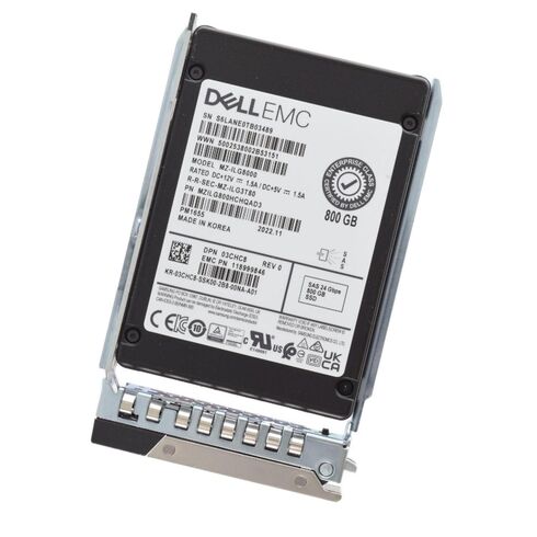 Dell 3DWPD Mixed UseX96H8 800GB SAS-24Gbps  SSD