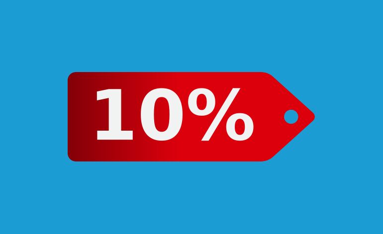 10 Percent or more discount for software